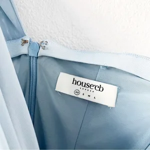 House of CB Clementine Baby Blue Cut Out Bodycon Ruched Cocktail Mini Dress thumbnail 4