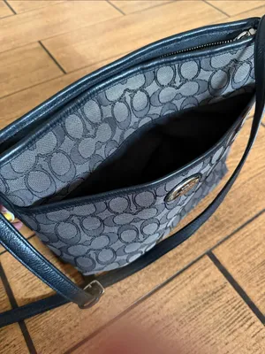 COACH Signature Daisy File Crossbody Black Gray Jacquard Y2K Vintage F16558 thumbnail 6