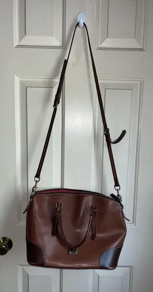 Dooney & Bourke Pebble Grain Leather Satchel with Crossbody Strap thumbnail 1