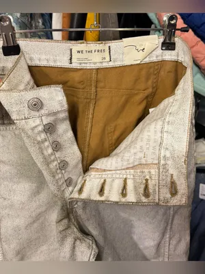 NWT Free People We The Free Good Luck Coated Barrel Jeans - white lightning - 28 thumbnail 12