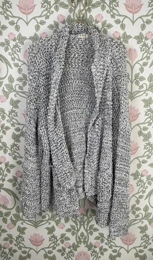 POL Cozy Lightweight Gray Open Knit Cardigan Sweater - Size - Small thumbnail 1