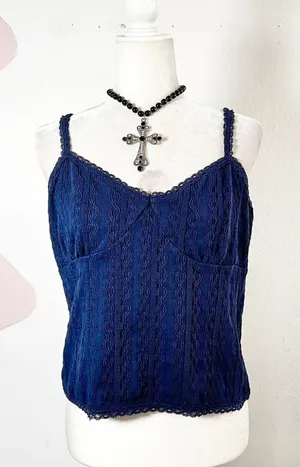 No Boundaries‎ Blue Babydoll Top Lace Trim Y2K 2000s Coquette XXL thumbnail 1