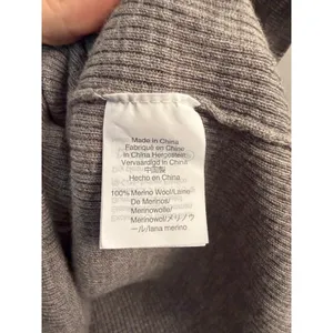 J.Crew 100% Merino Wool Ribbed Balloon Sleeve Turtleneck Sweater Gray Minimalist thumbnail 7