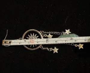 Celestial Moon Sun Star Chandelier Silver Tone Faux Crystal Dangle Earrings thumbnail 5