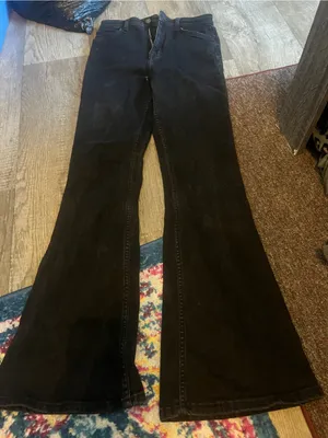 Bershka Black Flared Women's Pants - Classic High-Rise Flare thumbnail 2