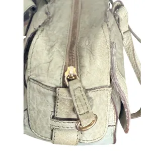 Schuler & Sons Philadelphia Anthropologie Sage Green Pebbled Leather Satchel Bag thumbnail 5