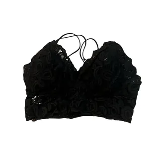 Women's Black Lace Bralette M Adjustable Straps Soft Padded Cups thumbnail 5