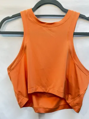 Lululemon Open-Back Cropped Training Tank Top Orange Size 6 thumbnail 4