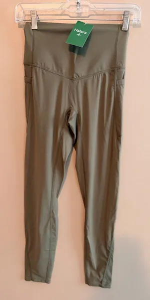 Halara XS High-Waisted Olive Green Leggings XS 7/8 Length Stretchy thumbnail 1