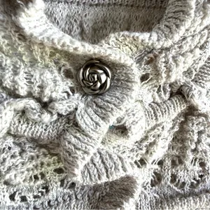 NWT Free People Womens Wild Roses Cardigan Gray Feminine Rose Button Size XS thumbnail 8