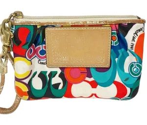 COACH Womens Poppy Multi Color Removable Strap Signature C Metallic‎ Leather thumbnail 1