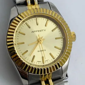 Affinity women 26mm two tone gold dial watch up to 8" new battery thumbnail 2