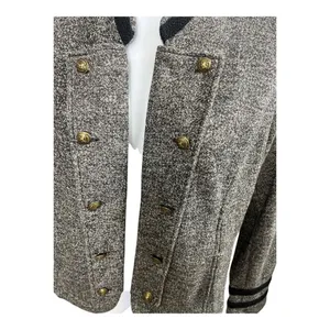 Tommy Hilfiger Grey Napoleon Military Jacket Women Size XL Open Blazer thumbnail 2