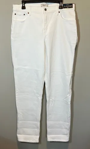 Abercrombie & Fitch Curve Love The 90s Straight Mid Rise White Jeans 31 Long NWT thumbnail 1