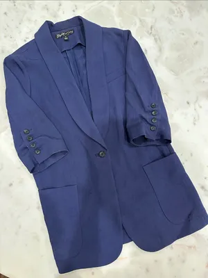 Elizabeth and James Women's Single-Button Blazer Jacket Navy thumbnail 3