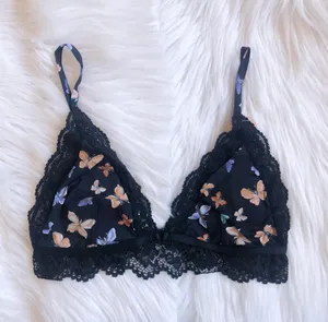 Black butterfly lace bralette, brand new with tag thumbnail 1