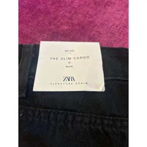ZARA Slim Cargo JEANS Black GOTH GRUNGE PUNK 90s Size 0 Mid Rise XS NWT thumbnail 6