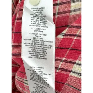 New Current Elliott Linen Cotton Blend Levee Western Plaid Shirt Dress Size 0‎ thumbnail 6