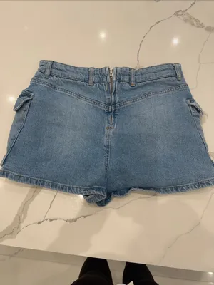 We The Free Light Blue Denim Cargo Skort with Buckle Pocket Details thumbnail 3