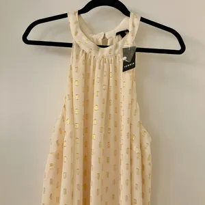 Torrid Chiffon Clip Dot Lurex Mock Neck Halter Sleeveless Top Size 2X NWT thumbnail 5