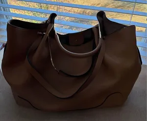 Sondra Robert squared pebbled, faux, leather satchel purse, gold accents, great thumbnail 1