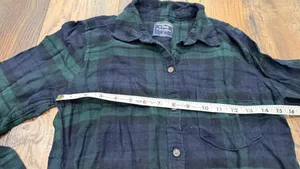 Abercrombie & Fitch Shirt Women’s Size Small Plaid Flannel Long Sleeve, Green thumbnail 5