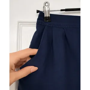 Madewell Silk Island Skirt Navy Pockets Button Front Shirttail Hem Silk XS thumbnail 3