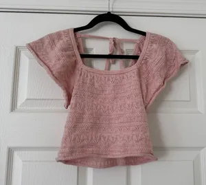 Pink Floral Crochet Top thumbnail 2