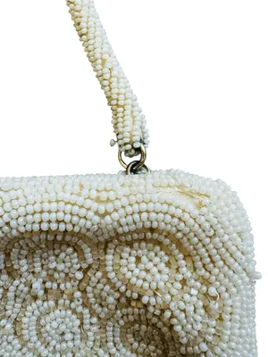 Vintage Bags By Susan Cream Glass Beaded Clutch Bag Romantic 60s Feminine thumbnail 7