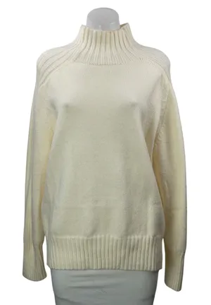 Petal & Pup Women's Cream Long Sleeves Ribbed Turtle Neck Pullover Sweater Top S thumbnail 1