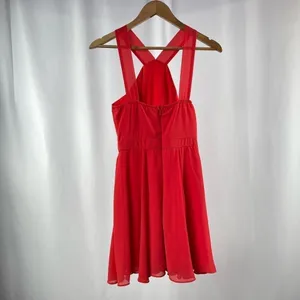 Lulus Forevermore Skater Dress in Coral Red Size‎ Small thumbnail 5