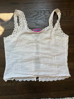 Edikted Fiore Eyelet Tie Front Top  thumbnail 3