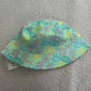 Disney parks Stitch Bucket Hat Floral Heart Pattern adult new summer blue cap thumbnail 4