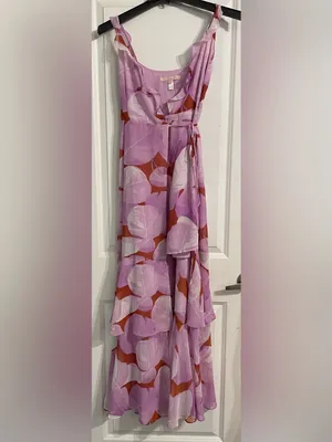 Hutch Anthropologie Sleeveless Georgia Wrap Maxi Dress Multi Floral Size Small thumbnail 4