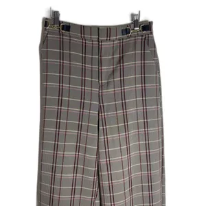 Sam Edelman Womens 8 Plaid Side Buckle wide Leg slacks Wild Aster pants thumbnail 5