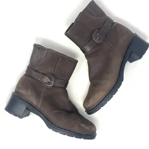 Blondo Brown‎ Waterproof Buckle Accent Chelsea Heel Boots Size US 8.5 thumbnail 1