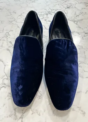 Rebecca Minkoff Navy Blue‎ Velvet Low Heel Loafers Size 7 thumbnail 1