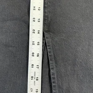 Free People We The Free Black Denim Midi Skirt Front Slit High Rise‎ Size 24 NEW thumbnail 7
