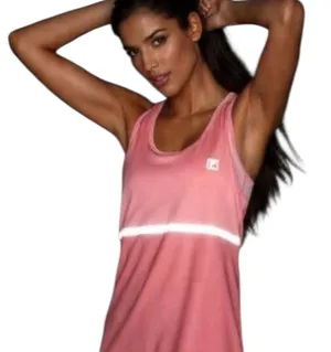 Fila Sport Pink Racerback Athletic Tank Top with Reflective Stripe Built In Bra thumbnail 1