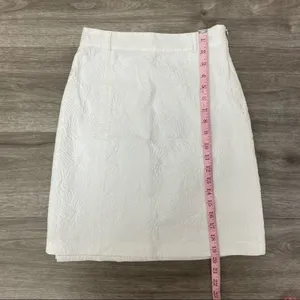 Milly White Textured Jacquard Pencil Skirt High Waist Size 2 thumbnail 4