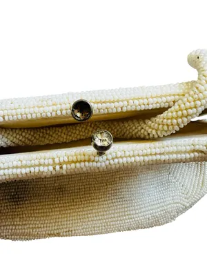 Vintage Bags By Susan Cream Glass Beaded Clutch Bag Romantic 60s Feminine thumbnail 6