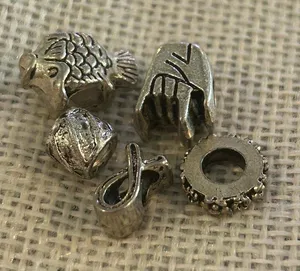 A502 charm bracket silver plated 5 pcs Gray thumbnail 1