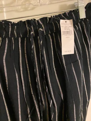 Black & White Striped Flowy Pants thumbnail 4