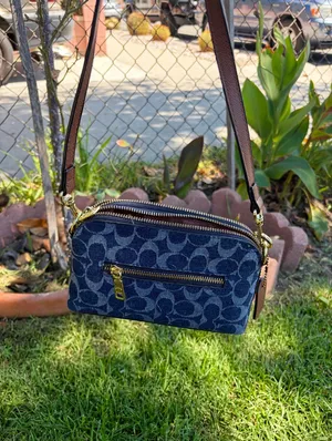 Coach Charter 19 in Signature Denim with gold hardware thumbnail 3