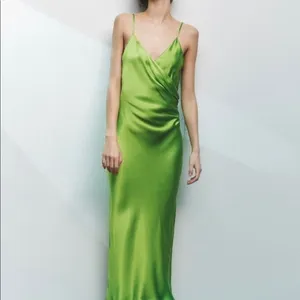 ZARA Slip Dress Lime Green Viral thumbnail 2
