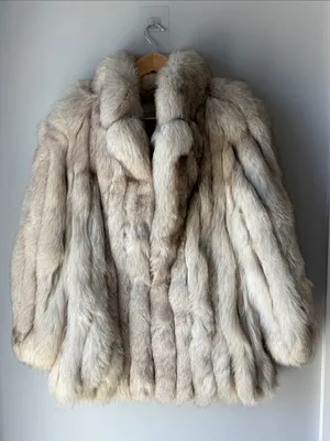 Vintage 80’s Blue Fox Fur Coat Selber Bros Size 8 thumbnail 1
