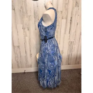 Tommy Hilfiger Blue Paisley Halter Maxi Dress Size 6 thumbnail 5