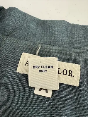 Ann Taylor Vintage Blue Classic Blazer and Skirt Suit Linen Cotton Blend 8/10 thumbnail 13