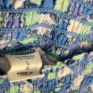 Old Navy Blue Floral Smocked Boho Cottagecore Coquette Mini Skirt thumbnail 2