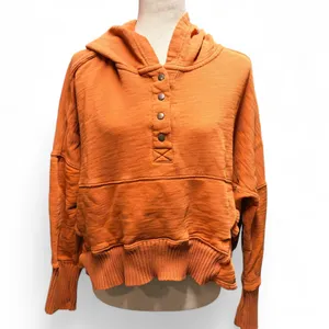 FP Movement Honey Dove‎ Orange Relaxed Oversized Pullover Hooded Sweatshirt thumbnail 2